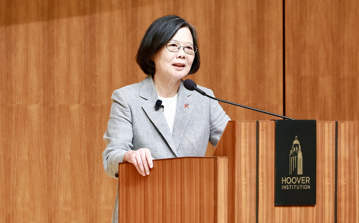 史丹佛演說示警民主危機 蔡英文:「威脅脅迫不會動搖台灣」