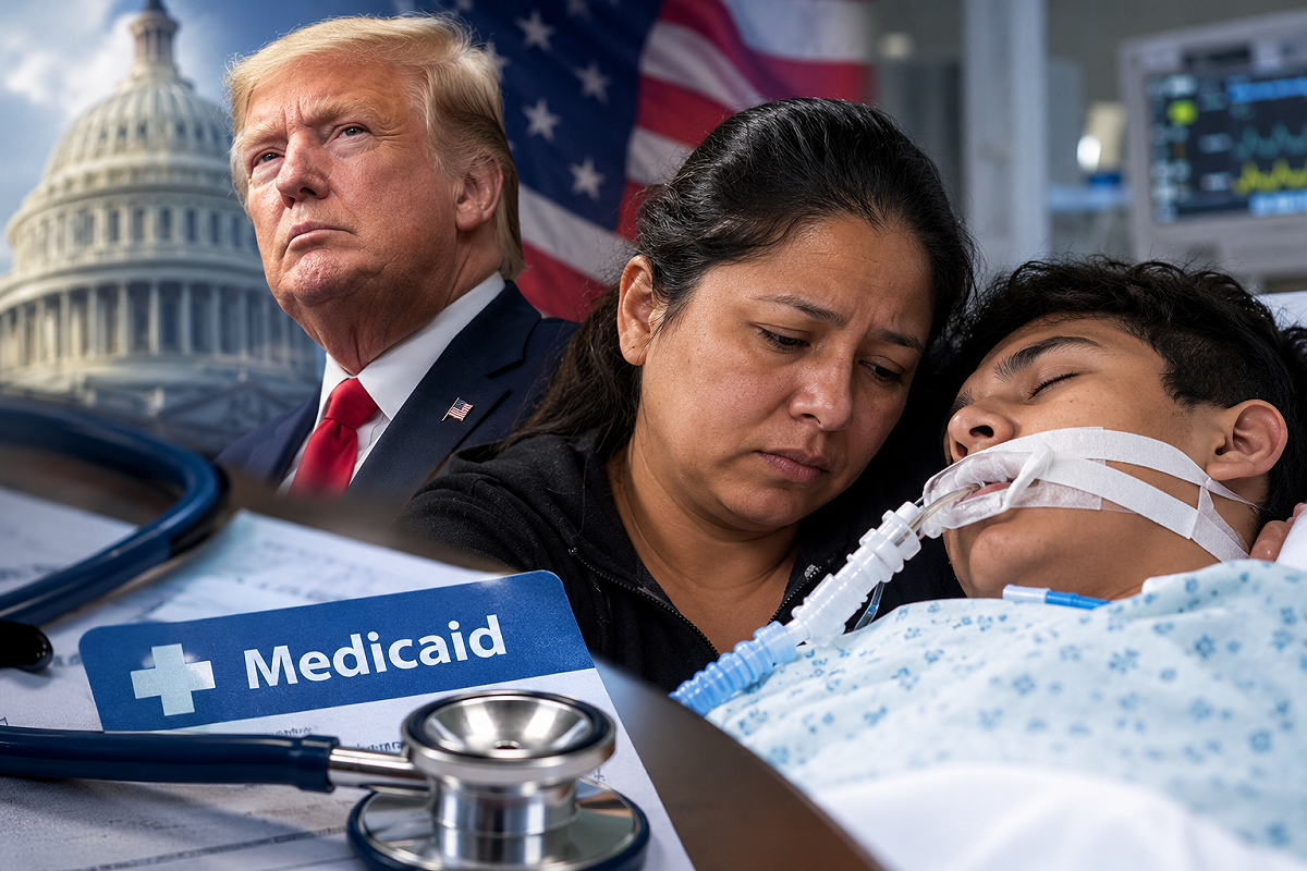 美國總統川普政府自 10 月 1 日起收緊聯邦醫療補助計畫（Medicaid）資格，難民、尋求庇護者及人口販運受害者等部分合法移民因此失去醫療保障。 圖：ChatGPT 生成