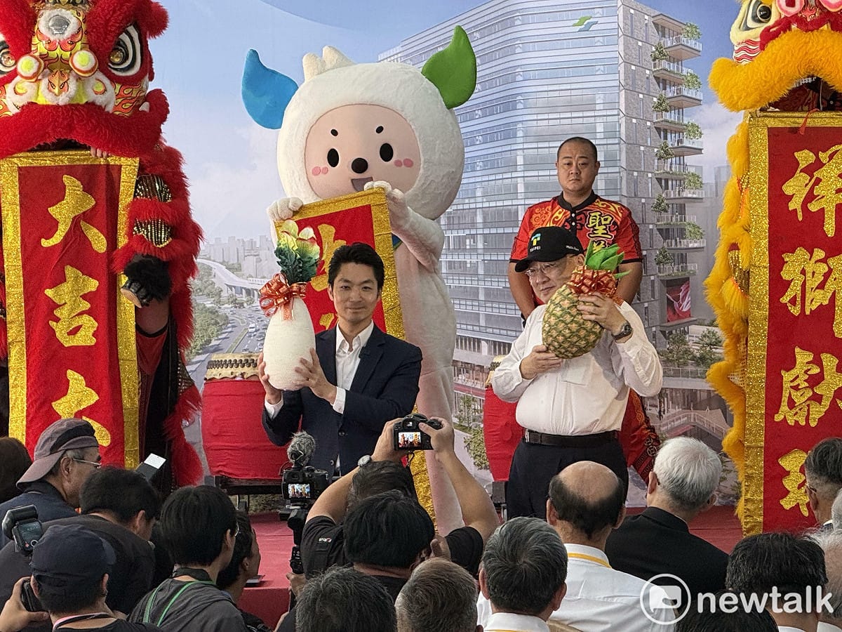 台北市長蔣萬安今出席捷運劍潭站多目標大樓工程上梁典禮。 圖：周煊惠 / 攝