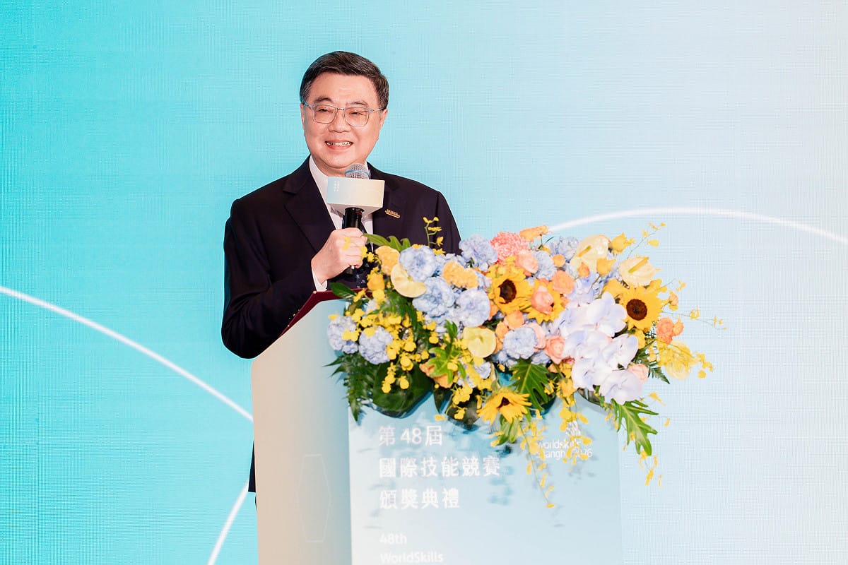 行政院長卓榮泰今（12）日出席國際技能競賽頒獎典禮。 圖：勞動部 提供