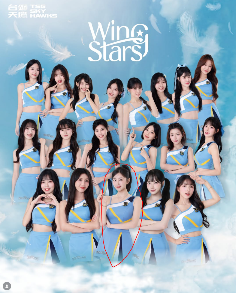 今(13)日Wing Stars曬出全新啦啦隊陣容，名單中有安芝儇的身影，離隊傳言不攻自破。 圖：翻攝自Wing Stars IG