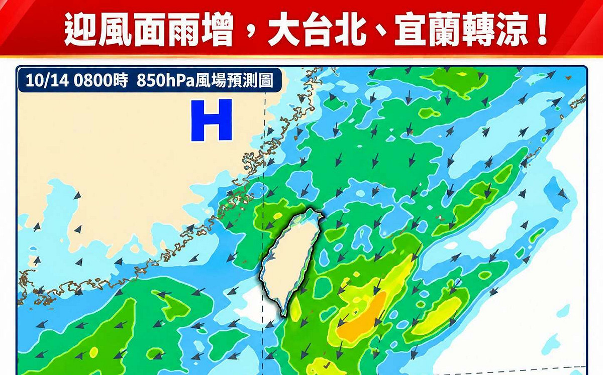 北台灣變天了！迎風面雨量增多 大台北、宜蘭地區轉涼