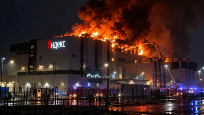 烏克蘭無人機 9 日突襲俄羅斯梁贊州一處 Yandex 資料中心，造成屋頂起火及供電系統故障，部分伺服器據稱被迫關閉。 圖:翻攝自彼得堡的肥天鵝