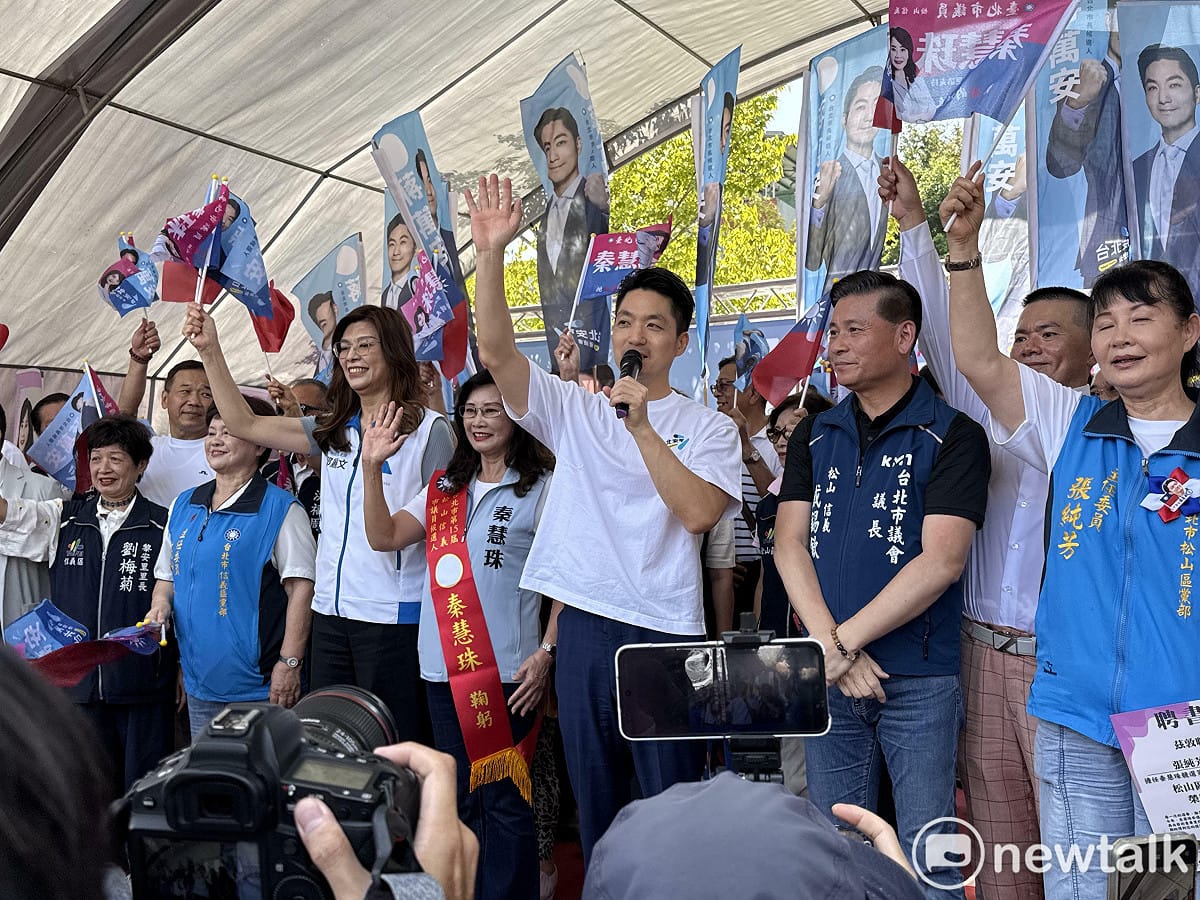 國民黨主席鄭麗文、台北市長蔣萬安今合體力挺國民黨議員秦慧珠。 圖：周煊惠 / 攝