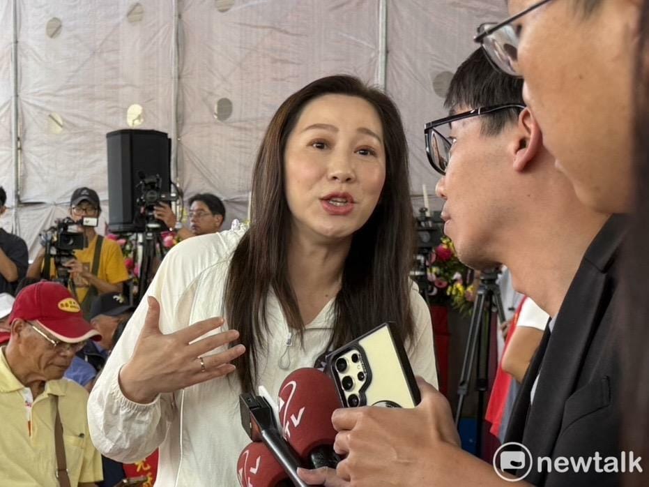 國民黨台北市議員林杏兒今出席「北投大樓暨市場拆除工程及改建工程」開工祈福典禮 。 圖：周煊惠 / 攝