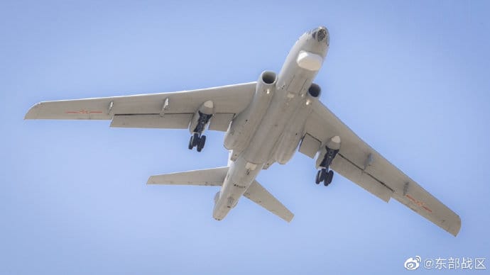 解放軍轟-6轟炸機。 圖：翻攝「微博」東部戰區