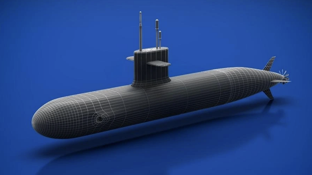 中國核潛艦結構示意圖。 圖：翻攝自 騰訊網/紅色兔兔