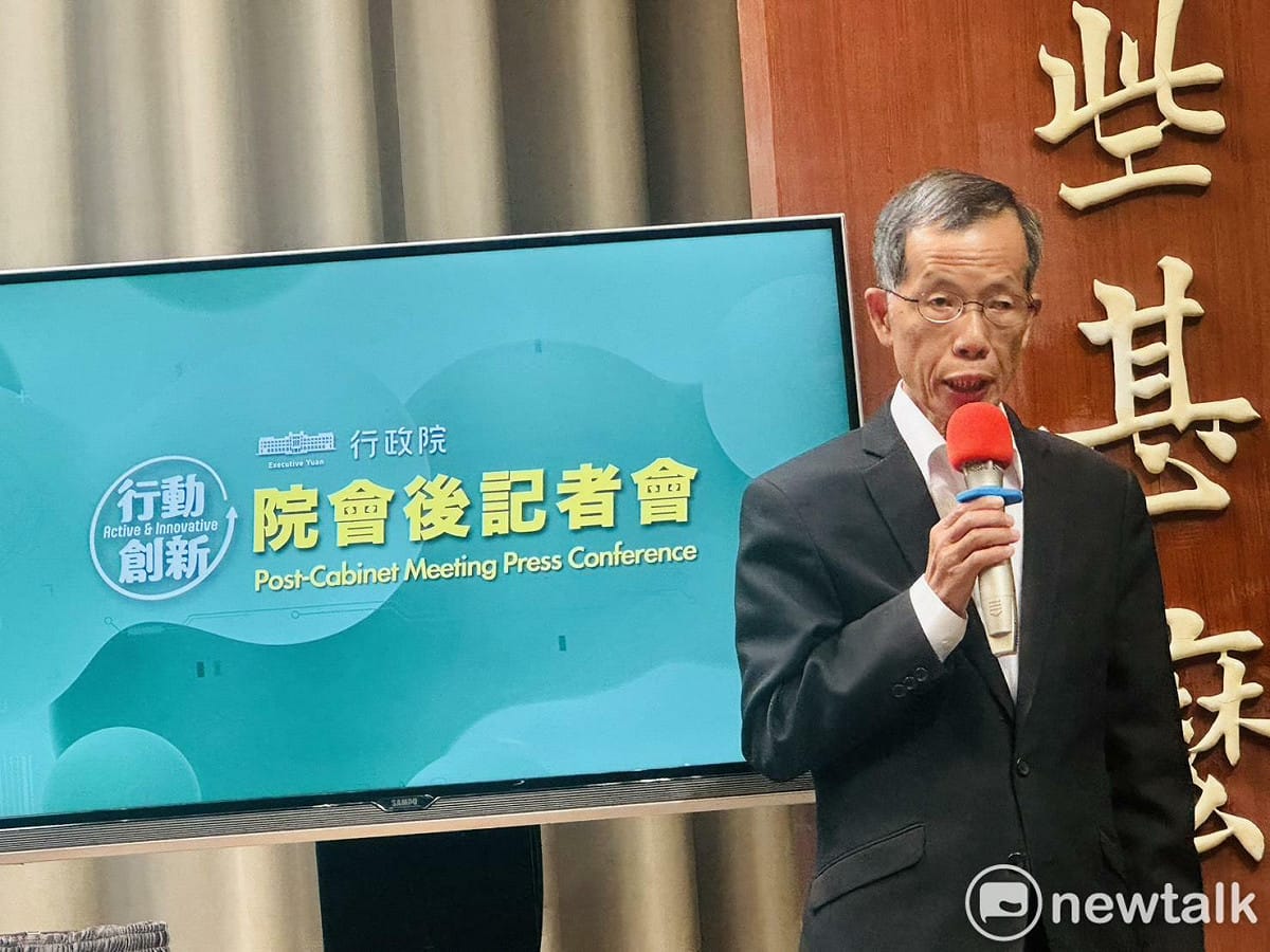 數位發展部資安署署長蔡福隆今（22）天列席行政院會後記者會。 圖：謝莉慧/攝