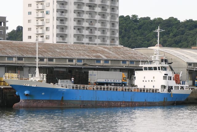 美國非營利組織「海洋之光」(SeaLight)22日發布警告訊息，指一艘現正靠泊基隆港、名為「NEPTUNE」的小型貨輪，港口申報文件與自動識別系統（AIS）軌跡嚴重不符。圖為2022年7月最後已知照片，當時名為「NEPTUNE1」。 圖：翻攝「X」@SeaLightFound