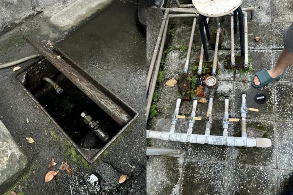 新北永和新生路一帶多戶水表遭竊。 圖：翻攝畫面