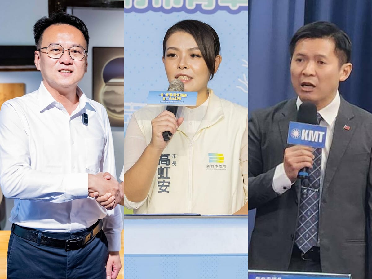 新竹市選舉委員會今日舉行各級選舉號次抽籤。其中，在市長選舉部分，現任無黨籍市長高虹安抽到1號，無黨籍新竹市長候選人何志勇抽出2號，民進黨市長候選人莊競程則抽到3號。 圖：新頭殼合成