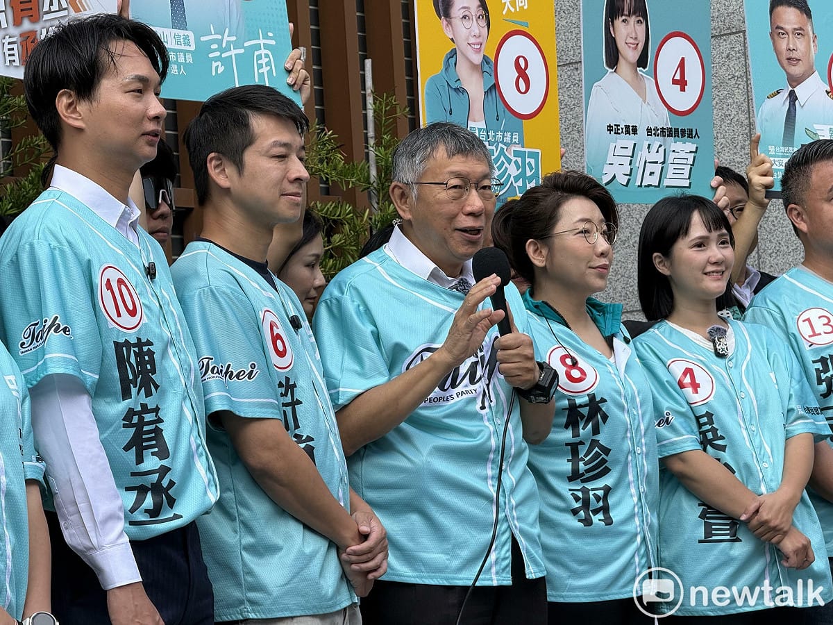 民眾黨創黨主席柯文哲今陪同民眾黨6位小雞抽號次並造勢。 圖：周煊惠 / 攝
