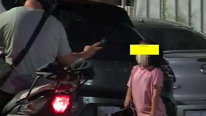 民眾目擊男子在台中市街頭當場掌摑女童，引發網友憤怒。 圖：民眾提供