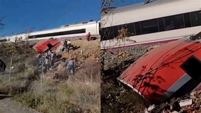西班牙28日發生2列高速列車碰撞事故，死亡人數攀升至64人。 圖：翻攝X（前推特）