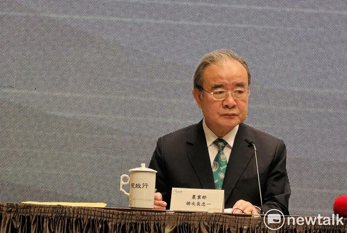 農業部次長胡忠一今（29）天列席行政院會後記者會。 圖：謝莉慧/攝
