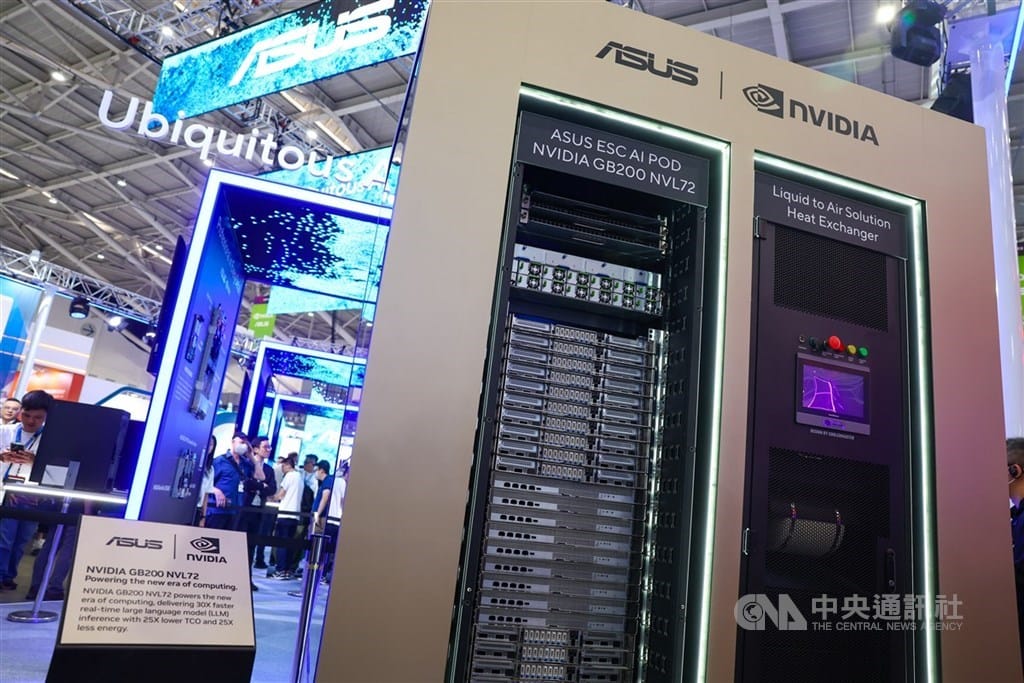 研調機構DIGITIMES預估，2026年全球AI伺服器出貨將突破250萬台；圖為台北國際電腦展。（中央社檔案照片） 圖：中央社提供