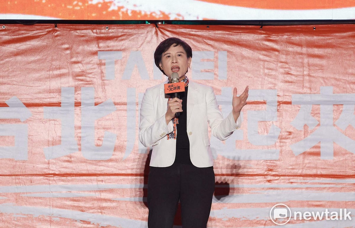 行政院副院長鄭麗君今助講民進黨台北市長候選人沈伯洋。 圖：張良一 / 攝