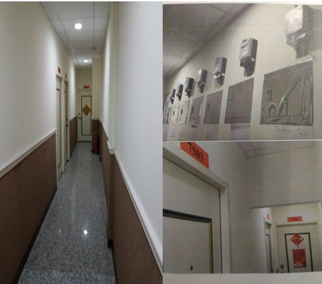 中和景新街389之3號1~4樓為合法樓層，第5層既存違建內隔6間磚造套房出租第6層為4間房間供3名外勞居住兼自用，屬於既存違建，拆除隊將拆除其6樓違建5樓內隔間。 圖：新北市工務局／提供