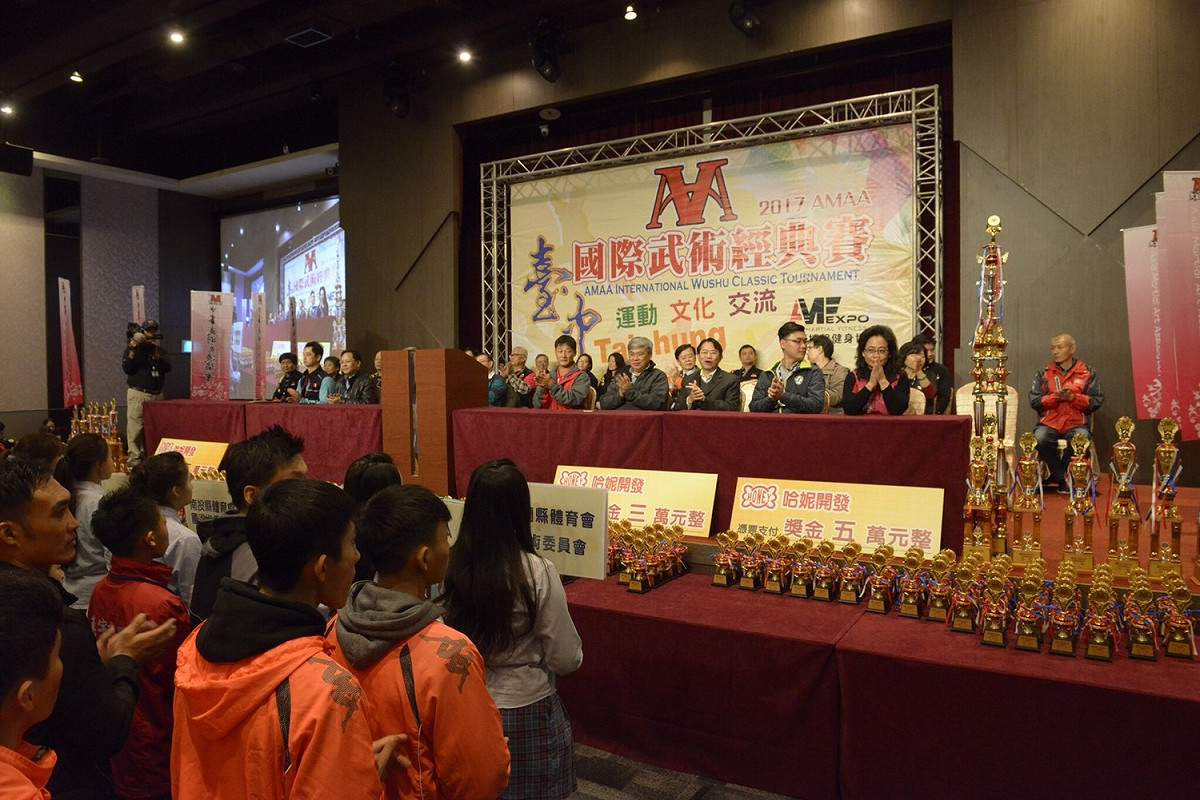 台中市副市長張光瑤出席時表示，武術運動擁有強身健體及品德教育的意涵，同時也是2019台中東亞青年運動會舉辦項目之一。 圖：台中市政府/提供