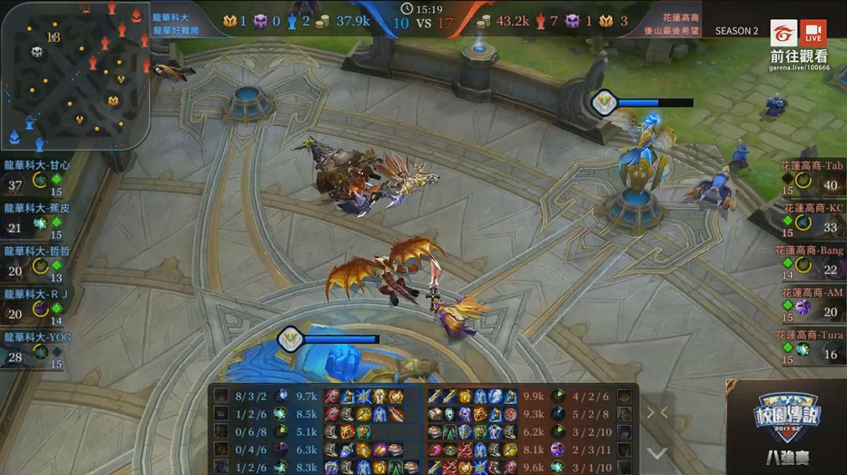 10個人全部倒下的團戰。 圖：翻攝自Garena LIVE