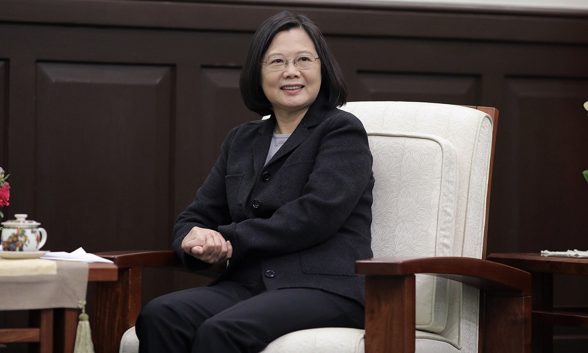 總統蔡英文12日在總統府接見史瓦濟蘭外長甘梅澤。 圖：總統府資料照片