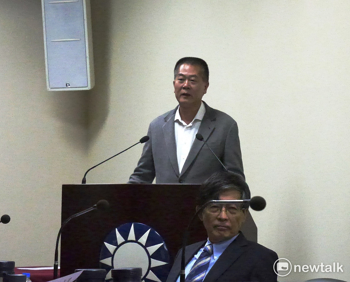 國民黨中常會下午邀請全國水利會聯合會前會長林文瑞，以「農田水利會不該改制為公務機關」為題進行專案報告。 圖：趙婉淳／攝