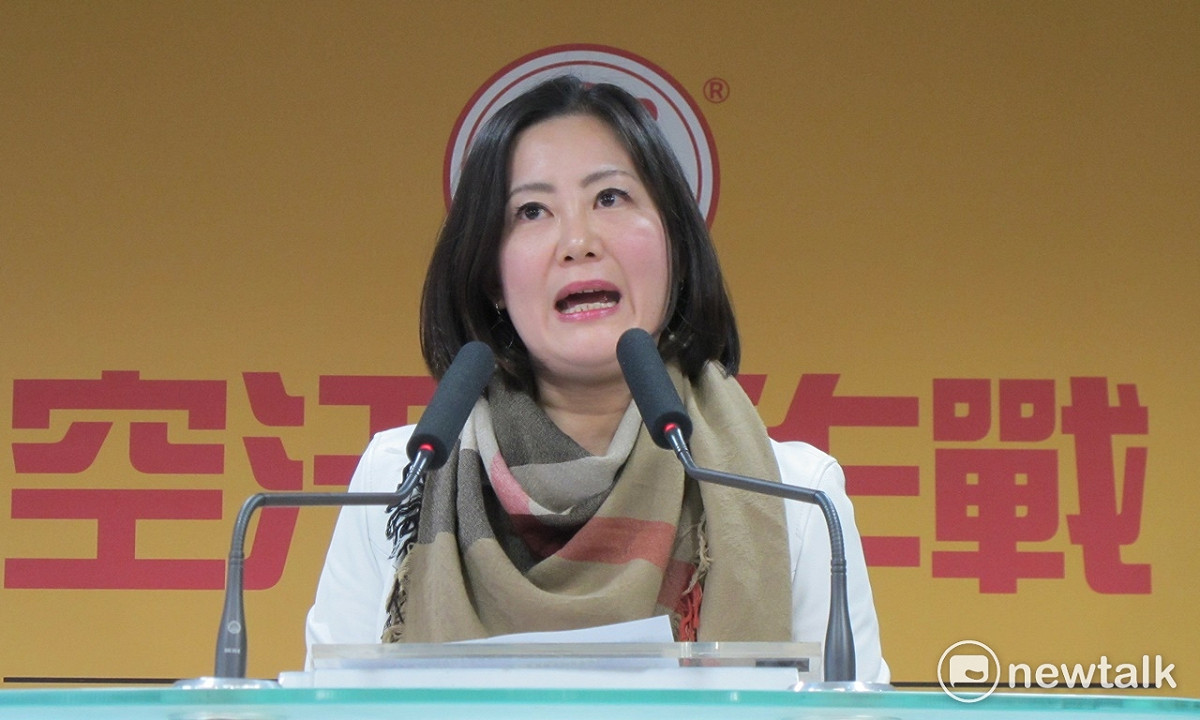 民進黨發言人吳思瑤13日針對空污議題進行說明。 圖：林朝億/攝