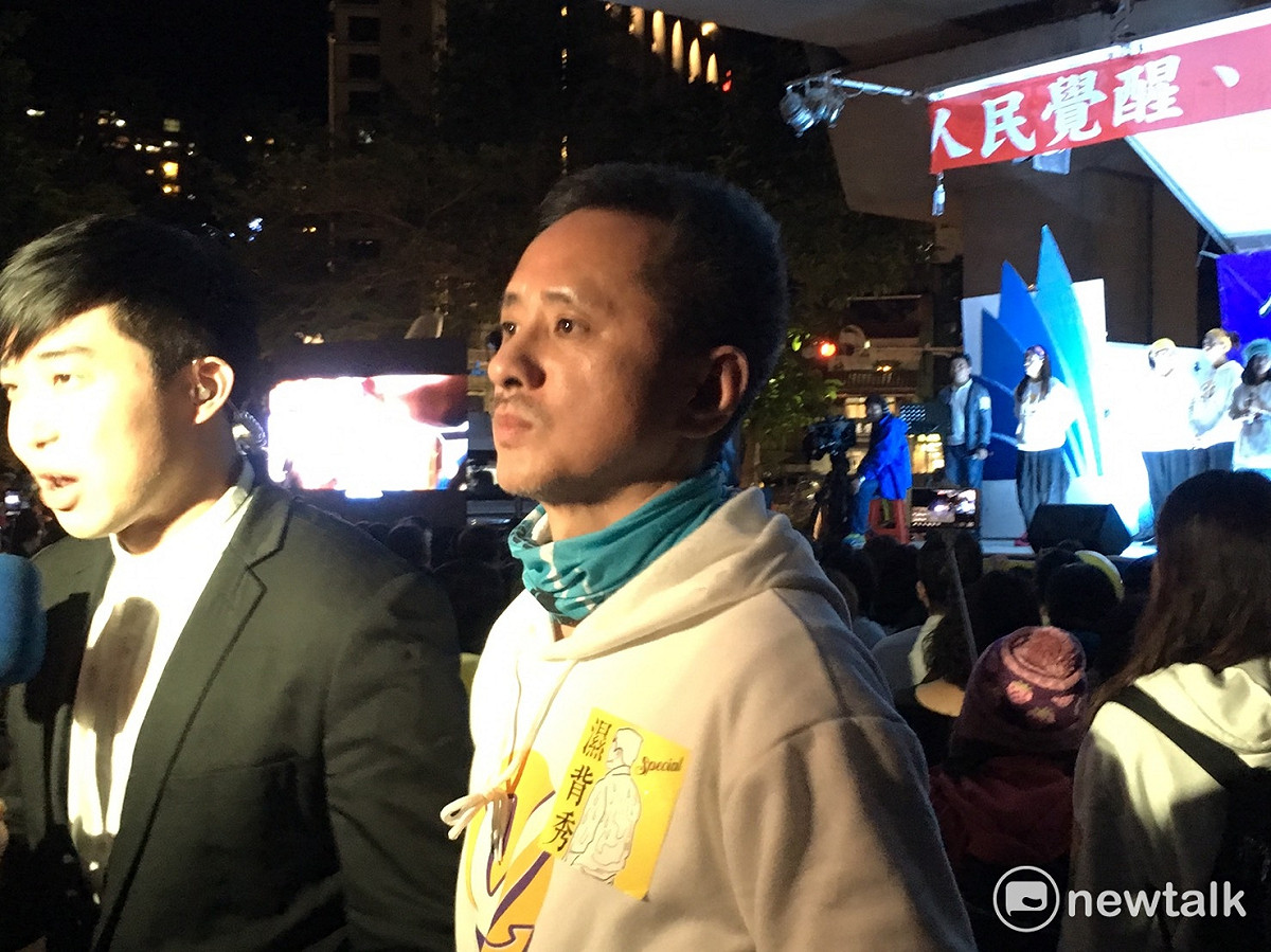 安定力量主席孫繼正則表示，今天是屬於人民的夜晚，「罷免投票一定要成功、不許失敗。」 圖：黃韋銓/攝