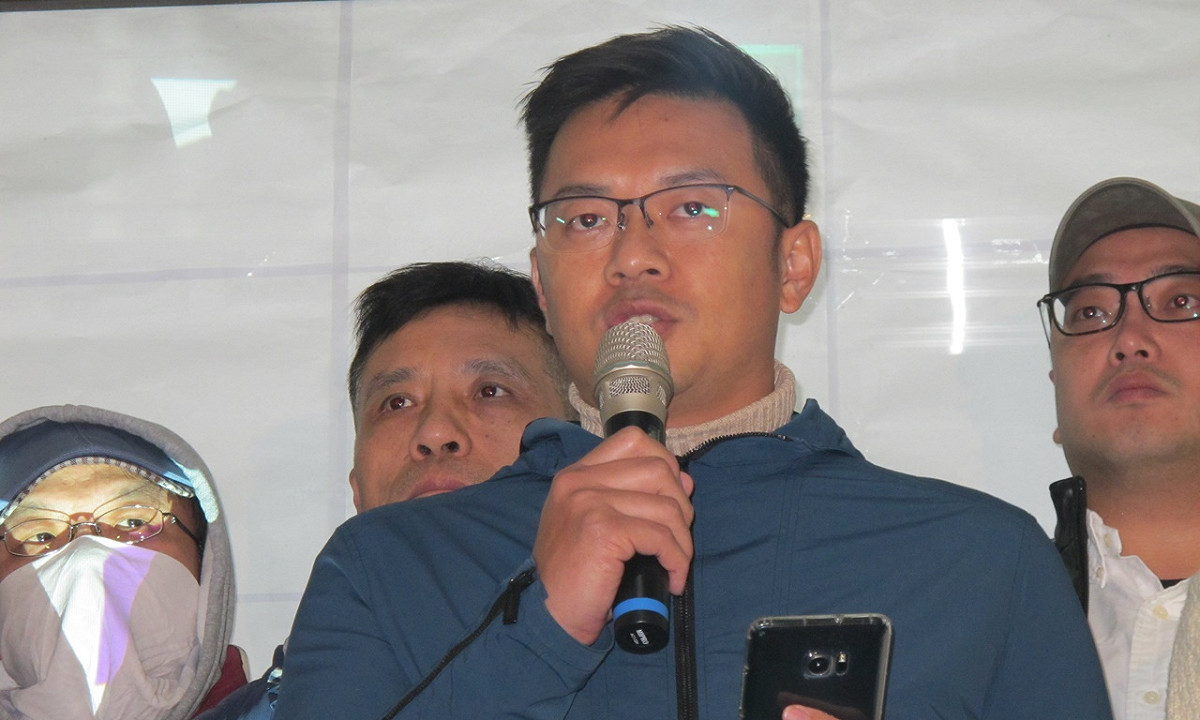 16日罷昌案計票後記者會，安定力量秘書長游信義嗆，投票率若超過4成，黃國昌就被罷免了。 圖：林朝億/攝