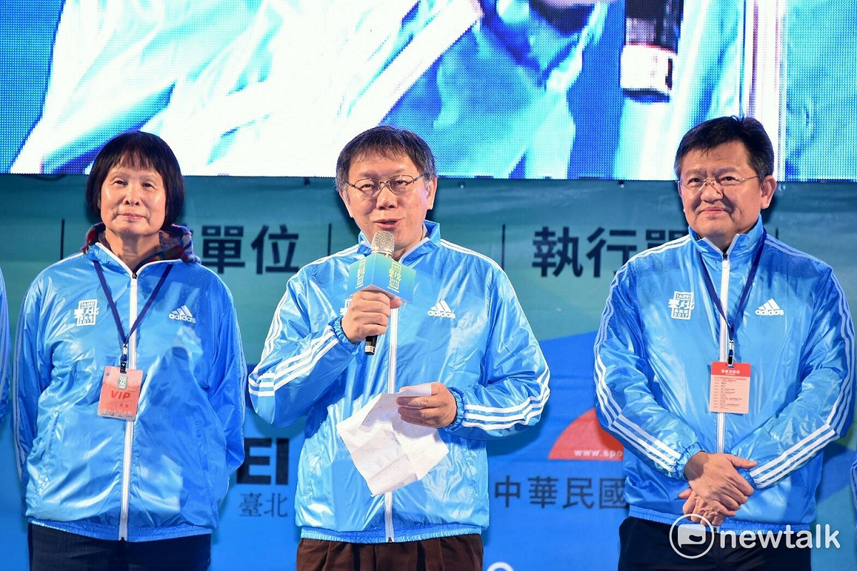 台北市長柯文哲今日清晨參加路跑活動。 圖：台北市政府提供