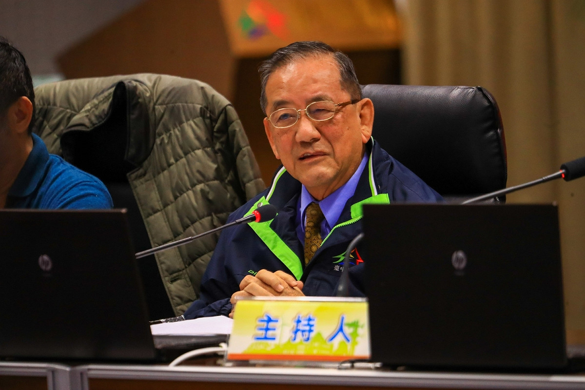 台中市副市長林陵三主持道安會報。 台中市政府/提供
