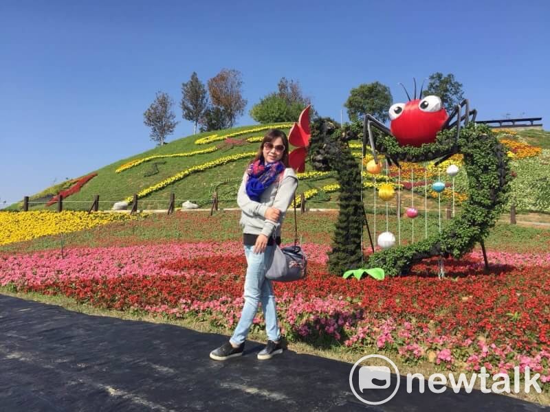 台中花毯節有充滿童趣的昆蟲、動物造型立體花卉裝置。 圖 : 華府旅行社/提供