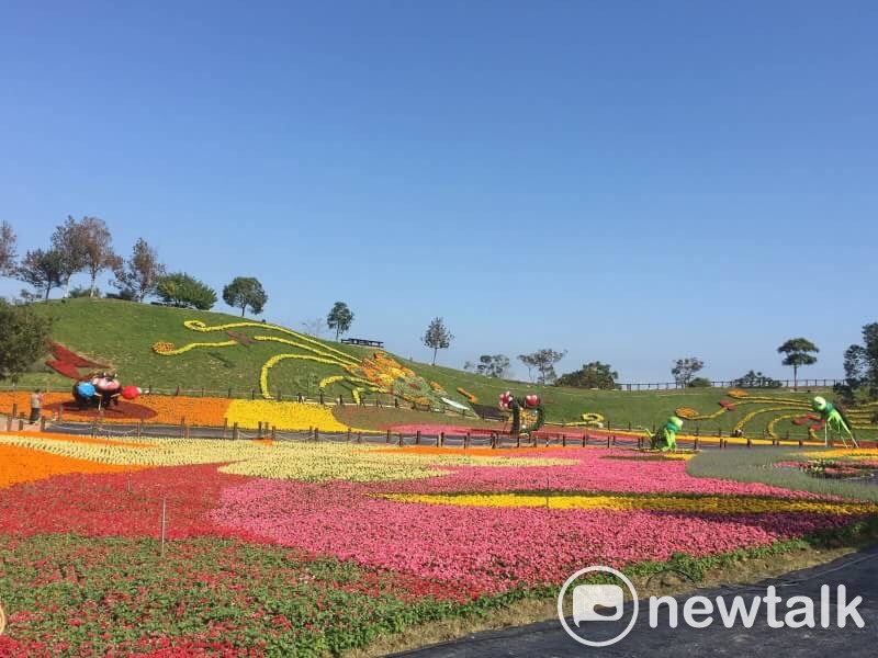 台中花毯節有充滿童趣的昆蟲、動物造型立體花卉裝置。 圖 : 華府旅行社/提供