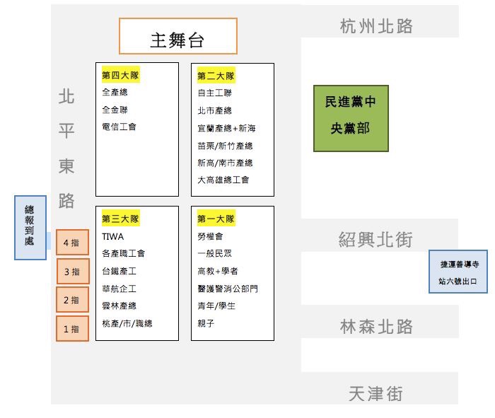 遊行配置。 圖：翻攝臉書
