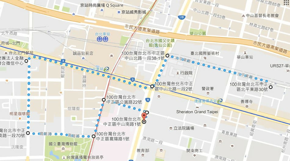 遊行路線。