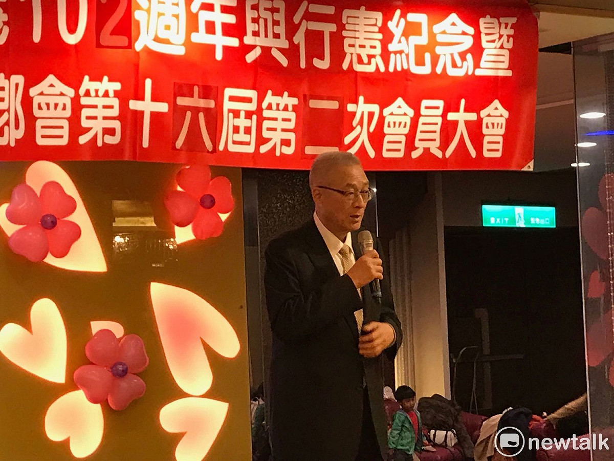 國民黨主席吳敦義今日出席台北市雲南省同鄉會舉辦「雲南護國起義與行憲紀念暨會員大會」。 圖：周煊惠 / 攝