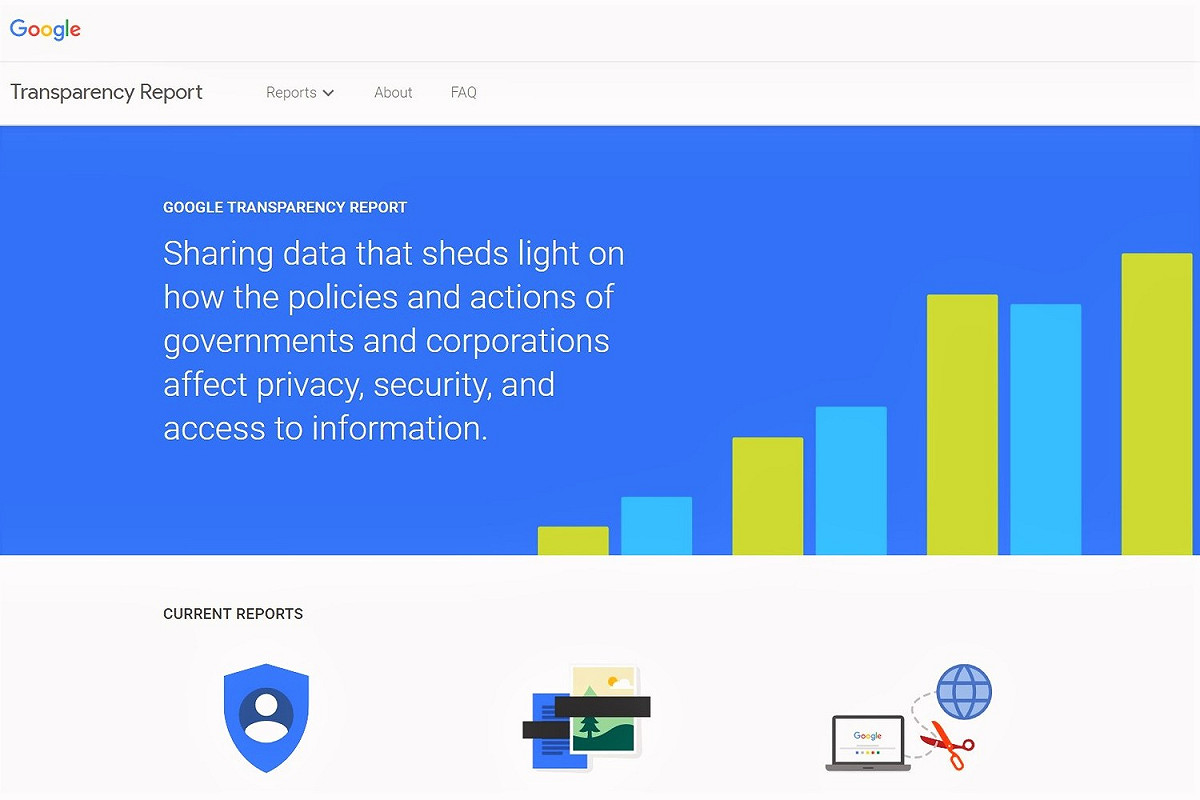 Google長期致力於透明報告，近日更是解除保密義務，將要釋出自身透過訴訟和立法途徑獲得的國家安全信函。 圖：翻攝自Google透明報告
