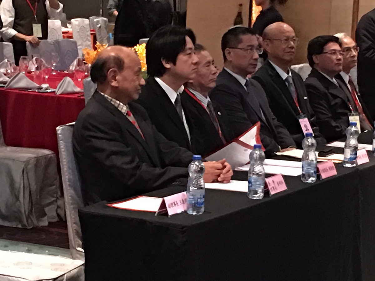 面對一度混亂的場面，賴清德沒有表示任何意見。 圖：張正霖/攝