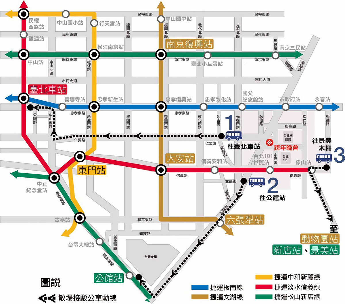 轉乘接駁大眾運輸工具 圖：台北捷運公司提供