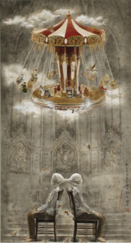 106年全國學生美術比賽作品-喧囂。 圖：取自教育部全球資訊網