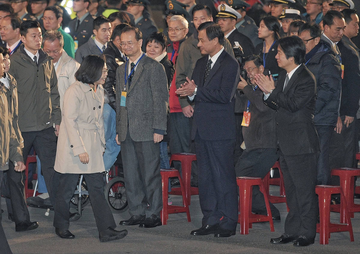 蔡總統、行政院長賴清德、立法院長蘇嘉全等人出席元旦總統府升旗音樂會。 圖：台北市攝影記者聯誼會 / 提供