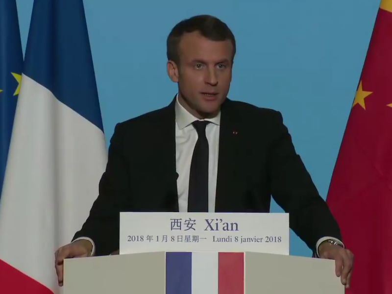 法國總統馬克宏今天抵達中國，展開為期3天的國是訪問。馬克宏這次行程首站選在西安參觀兵馬俑，並會在唐代大明宮遺址發表演講，9日轉往北京會見中國國家主席習近平。 圖：翻攝馬克宏臉書