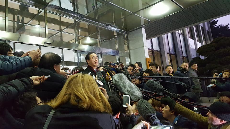 韓國統一部部長趙明均在出發前表示，此次韓朝會談將冷靜回應人民需求，不會急於求成。 圖：翻攝통일부推特