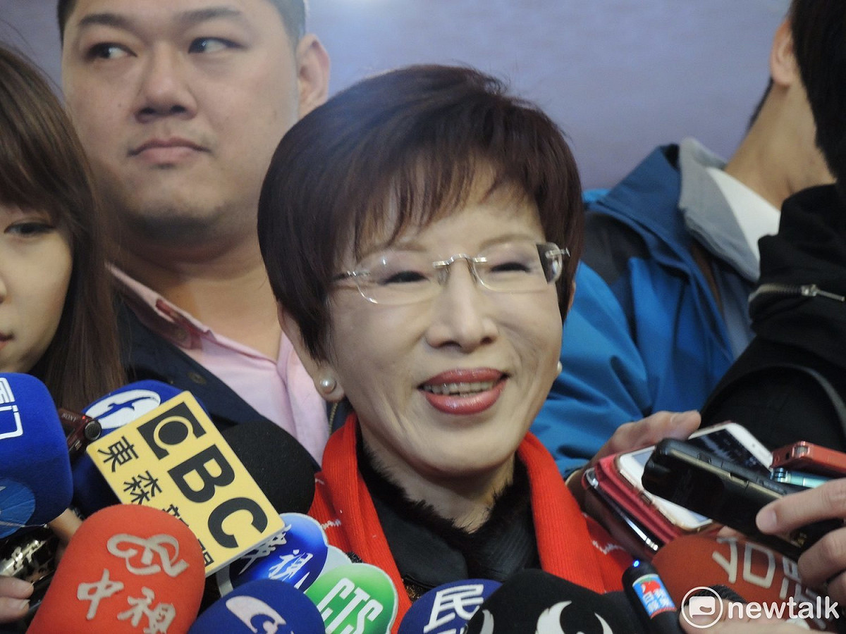 被問到國民黨立委蔣萬安可能是下一個蔣經國？洪秀柱驚嘆「喔！這可能還要再加努力喔！」 圖：黃韋銓/攝