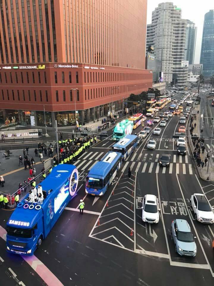 冬季奧運的聖火車隊。 圖 : Eric Liu /提供