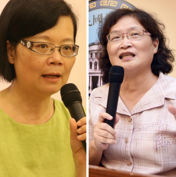 馬系監委王美玉(左)、仉桂美(右)認為黨職併公職處理條例）有違反憲法的疑慮，「指揮」考試院應該要去提起釋憲。 圖：新頭殼合成