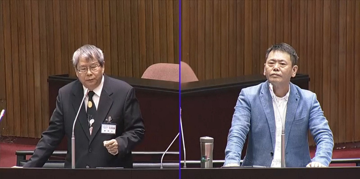 不過，朝野立委質詢時看法不一，國民黨立法院黨團書記長林為洲向陳師孟質詢時提到，陳過去從不隱瞞自己深綠、台獨立場，擔憂未來在行使職權時，其意識形態將影響中立性。 圖：翻拍自立法院直播