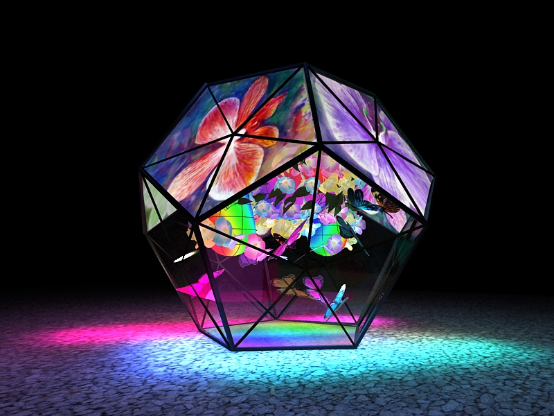 農創再生燈區設計四大主題燈組—生機盎然3D圖。 圖：嘉義縣政府/提供