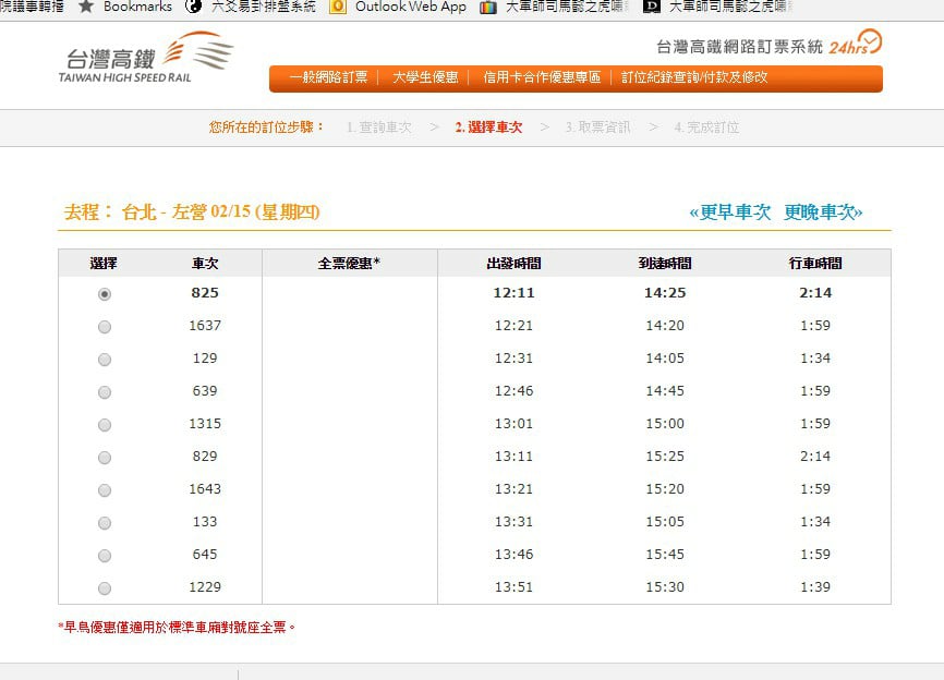 台灣高鐵春節疏運今（17）日凌晨零時開賣，不到20分鐘內售出18萬3千多張車票。 圖：翻攝台灣高鐵網站