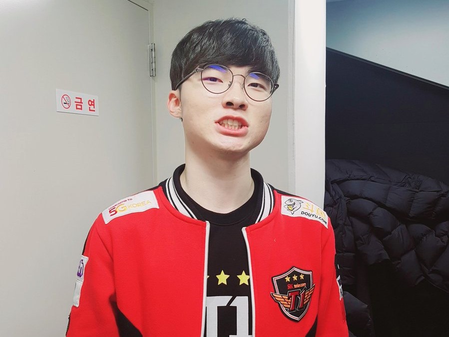 SKT中路選手Faker。 圖：翻攝自 SKT 官方推特